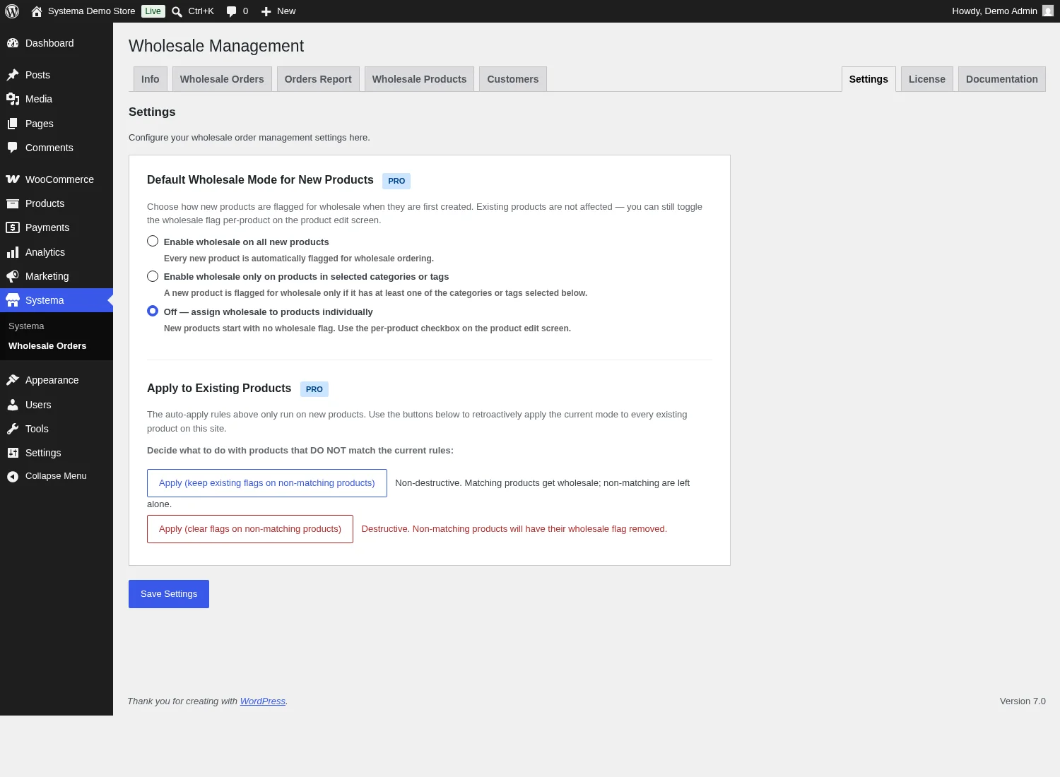 Systema Wholesale Order Management screenshot